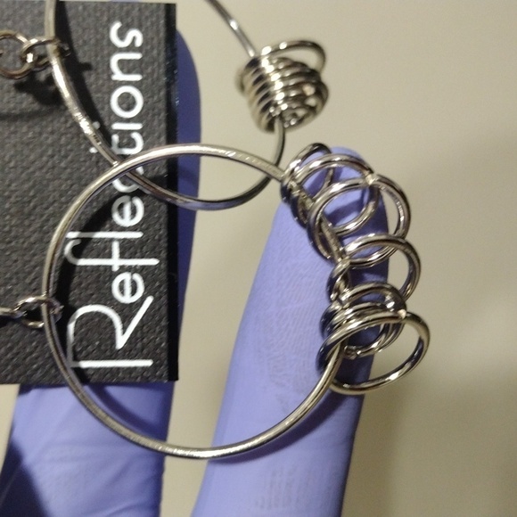 Women's Polished Silver-tone Hoops Design Drop Dangle Earrings - 2.25-inch - Picture 3 of 4